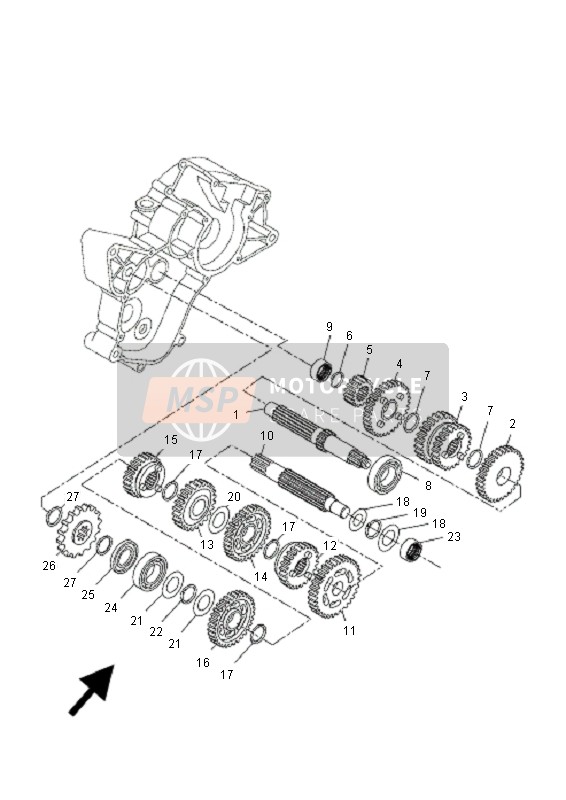 Yamaha DT50R-SM 2006 Transmission for a 2006 Yamaha DT50R-SM